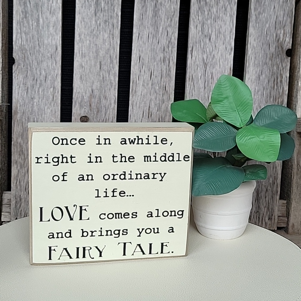 Collins Inspirational Quote Block Decor- Love Life Fairytale - Picture 5 of 5